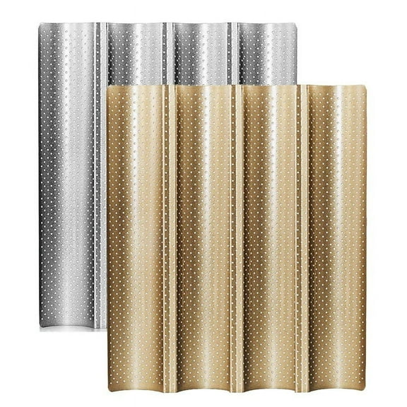 Bread Pan, Premium Nonstick Perforated Pan for French Bread Baking, 4 Loaves Baking Tray , Italian Bread,