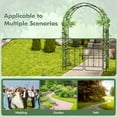 thumbnail image 6 of Gymax 84'' No Dig Arch Trellis Heavy-duty Metal Garden Arbor w/ Lockable Gate, 6 of 10