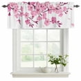 thumbnail image 2 of 2 Pack Valances for Windows, Pink Flowers Window Valances for Living Room/Bedroom/Bathroom, Pastoral Botanical Blossom Tree Branches Light Filtering Kitchen Curtain Valance 42"W x12" L, 2 of 9