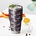 thumbnail image 3 of 30oz Dark Blue Cartoon Unicorn Leaf Flower Pattern Tumblers Stainless Steel Tumbler with Lid and Straw,Vacuum Insulated Double Wall Travel Tumbler Cups Mug with Cleaning Brush for Coffee,Tea, 3 of 7