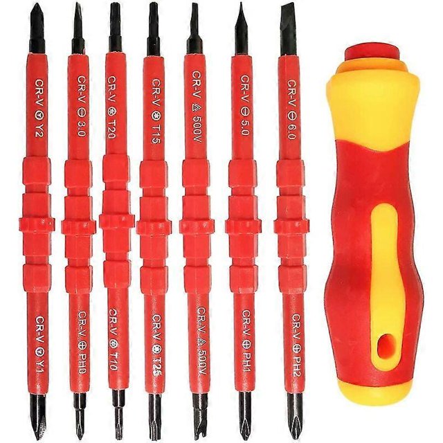 Electric Screwdriver Set, Industrial Applications with Ergonomic Insulated Handle, 7Pcs for Full Satisfaction Guarantee