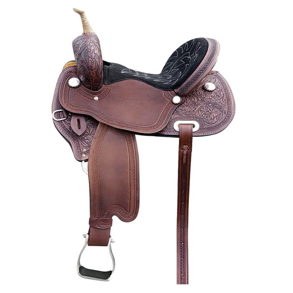 15 In Hilason Western Horse Barrel Racing Trail Pleasure American Leather Saddle