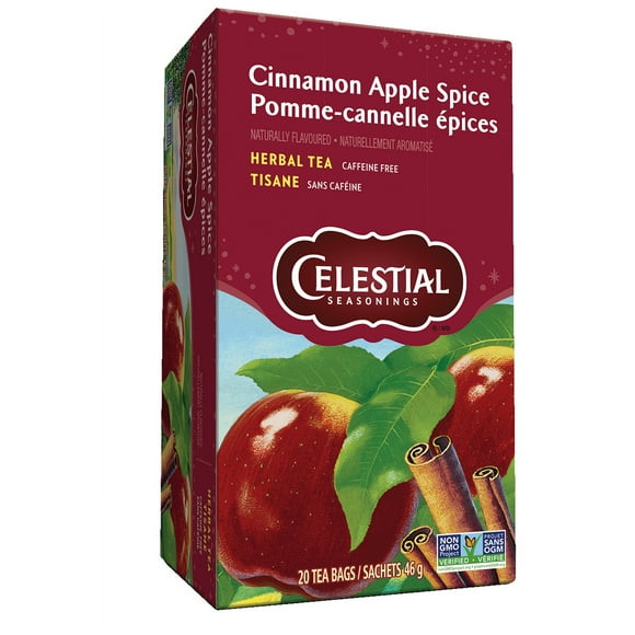 Celestial Seasonings Cinnamon Apple Spice Herbal Tea, Caffeine Free, 20 Tea Bags, 46 g x 20 Tea Bags, Herbal