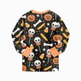 thumbnail image 6 of TOWED22 Toddler Girls Boys Halloween Skeleton Pajamas Sets Kids Cute Pumpkin Sleepwear Boys Halloween Ghost 2 Pcs PJS(Black,4-5 Y), 6 of 9