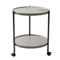 thumbnail image 2 of 2 Tier Side Table Folding Round End Table Small Nightstand With Two Removable Tray For Bedroom Living Room Bedside Small Spaces Tall Nightstand End Table, 2 of 6