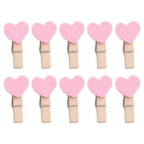 Hemoton  34 Pcs Photo Paper Pegs Small Clips Mini Picture Frame Holder Pink