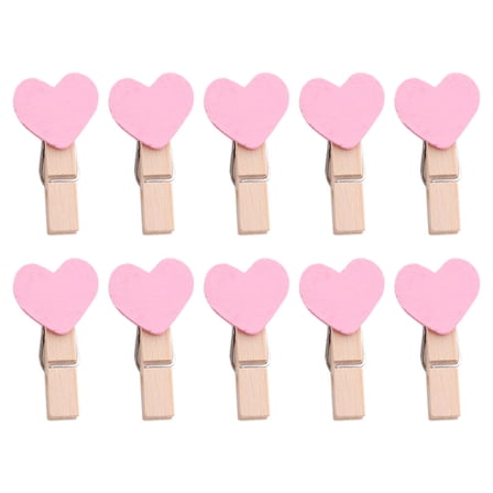 Hemoton  34 Pcs Photo Paper Pegs Small Clips Mini Picture Frame Holder Pink