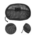 thumbnail image 3 of Unique Bargains 1 Pc Mesh Hand-held Sundries Makeup Bag Black 8.27in, 3 of 5