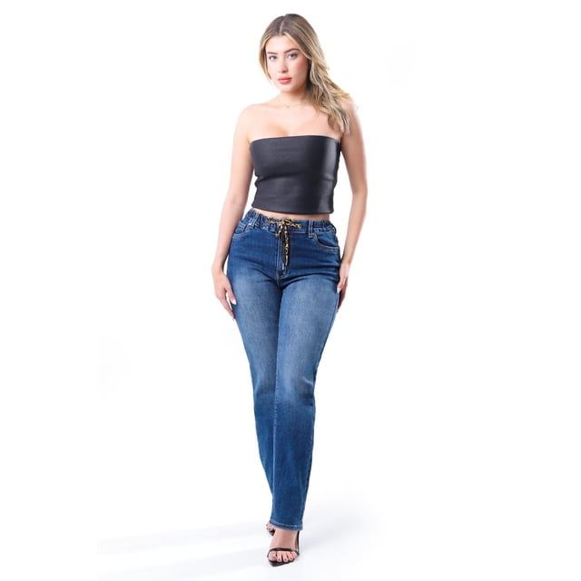 Jeans recto con animal print / Juvenil, 1673 (Azul medio) azul 15