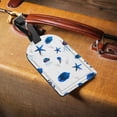 thumbnail image 3 of GZHJMY Watercolor Blue Jellyfish Seahorse Starfish Luggage Tags 1 Piece, PU Leather Travel ID Label with Privacy Name Card Cover for Travel Bag Suitcase Decoration, 3 of 6