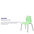 thumbnail image 2 of Stack Chair,Plastic,Green w/Silver Frame RUT-288-GREEN-GG, 2 of 8