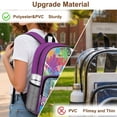 thumbnail image 7 of SEANATIVE Clear PVC Backpack for Kids Boys Girls Transparent Bookbag See Through School Daypack Middle High School Backpacks Rucksack Schoolbag, Cartoon Dog Paint Palette Print Violet, 7 of 7