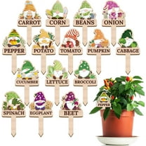 15 Pcs Gnome Wooden Plant Markers with Vegetable Name Tomato Corn Carrot Funny Plant Labels Elf Garden Potted Plants Tags Garden Stakes Patio Decors for Seed Plant Novelty Gift