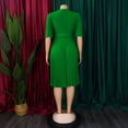 thumbnail image 6 of AURA Plus Size Women Pleated High Waist Midi Dress Half Turtleneck Button Elegant Autumn Dress, 6 of 8