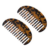 Unique Bargains 2 Pcs Anti-Static Hair Comb Wide Tooth for Thick Curly Hair Hair Care Detangling Comb Deep Brown
