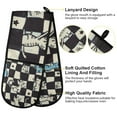 thumbnail image 2 of Yayeee Double Oven Mitt Kitchen Heat Resistant Baking 35" x7" Quilted Glove, Blue and White Cat, 2 of 6