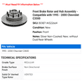 thumbnail image 2 of Front Brake Rotor and Hub Assembly - Compatible with 1995 - 2000 Chevy C3500 1996 1997 1998 1999, 2 of 2