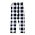 thumbnail image 2 of CPNG Girls and Boys Plaid Sleeping Pants Kids Elastic High Waist Soft Cotton Plaid Home Pants with Pockets(Navy,3-4 Years), 2 of 4