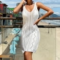 thumbnail image 2 of Maillot de Bain pour Femmes Couverture de Plage Piscine Maillot de Bain Blouse Contrastée Robe Crochetée Dégradée, 2 of 6