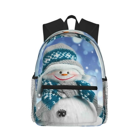 Defioc Christmas Snowman In The Snow Pattern Laptop Backpack for Men and Women Casual Backpack Dayback Sports Bookbag for Travel Running Hiking
