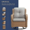 thumbnail image 3 of Gymojoy 3 Pieces Outdoor Wicker Swivel Rocker Patio Set,Patio Conversation Set, Swivel Rocking Chairs Set with Side Table( Yellow Wicker/Beige Cushion), 3 of 8