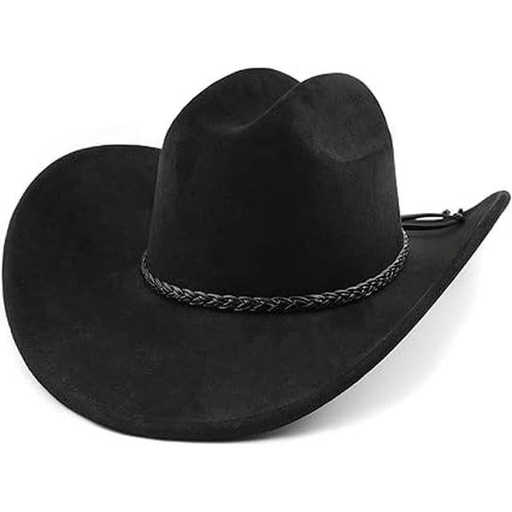 TELOLY Big Wide Brim Cowboy Hat for Women Men Felt Western Cowgirl Hats Women'S Wide Brim Cowboy Hats