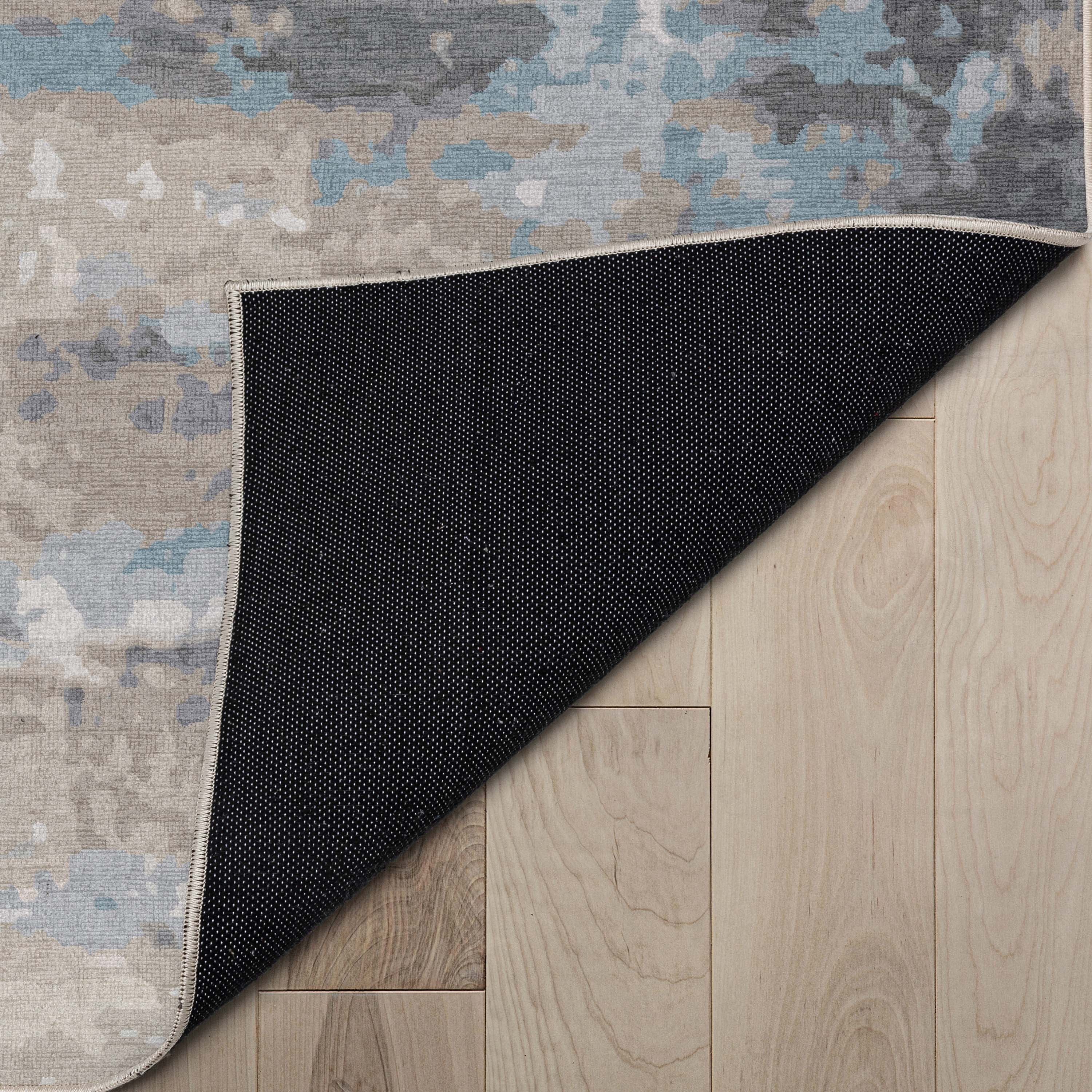 Well Woven Abstract Tuscany Modern Mid-Century Brushstroke Flat-Weave Beige Blue 7'7" x 9'10" Area Rug