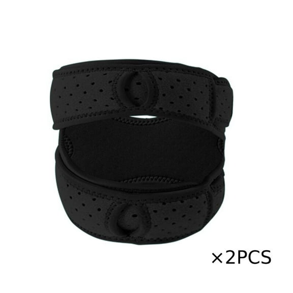 2Pcs Knee Strap Patella Tendon Support One Size Breathable Sports Adjustable Knee Pads for Men and Women One Size (One Size,2Pcs Black)