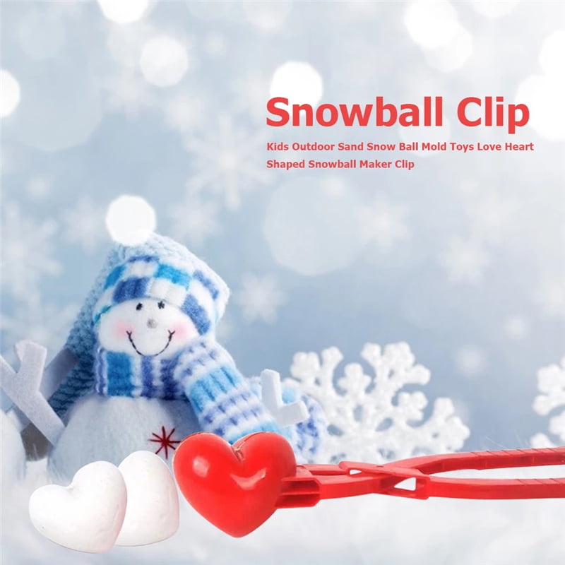Heart Snowball Maker Winter Mold Plastic Sand Ball New Outdoor Clip Toy Z7D4 