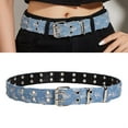 thumbnail image 2 of Trendy Belt Star Studded Waist Ornament Waist Cinching Belt Double Row Buckle, 2 of 17