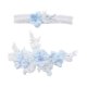 thumbnail image 3 of 2 Unids Boda Novia Liguero de Encaje Muslo Ligueros Patrón de Flores Antideslizante Elástico Mujeres Liguero de Encaje Liguero Nupcial para Banquete azul Macarena Liga de encaje, 3 of 8