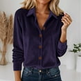 thumbnail image 5 of Long Sleeve Shirts for Women Fall Winter Velvet Button Collared Business Dressy Casual Office Work Blouse Cardigan Top, 5 of 7