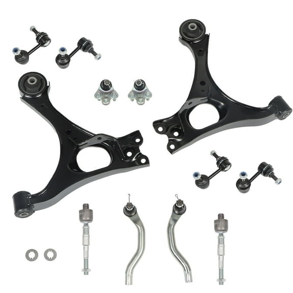 12-Pack Front Lower Left Control Arm with Ball Joint Sway Bar Tie Rod Suspension Kit for 2006-11 Honda Civic Non-Si Model