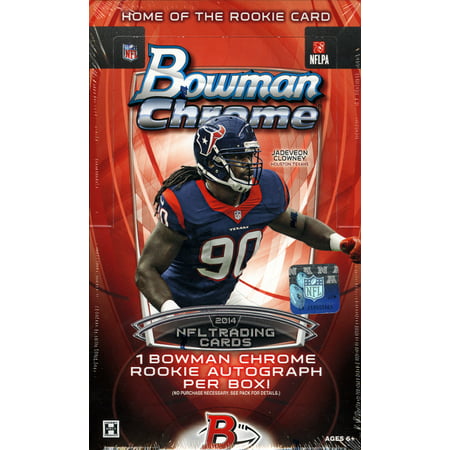 2014 Bowman Chrome Football Hobby Box (18 packs of 4 cards: 1 Autograph, 1 Top Shelf Rookie, 1 Franchise Futures Die-Cut Mini, 2 Bowman's Best Die Cuts, 1 Pulsar Refractor, 4