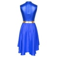 thumbnail image 4 of CHICTRY Womens Praise Dance Dress Metallic High Low Asymmetrical Hem Tank Dress Liturgical Worship Dancewear Royal Blue XL, 4 of 7