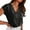 Black, variant on Luniro Women Tops Dressy Casual Shirts Cap Sleeve V Neck Business Work Blouses Trendy Clothes 2025