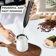 thumbnail image 4 of Electric Milk Frother for Coffee,Frother Handheld Rechargeable Electric Whisk with 2 Heads 3 Speeds Drink Mixer Coffee Frother Foam Maker For Latte,Cappuccino,Hot Chocolate,Egg - Black, 4 of 8