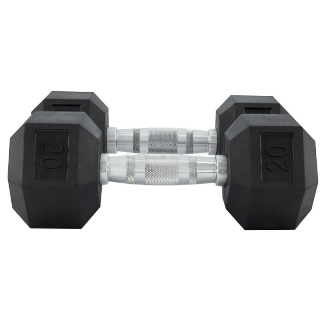 Pesas Mancuernas Pesadas Hexagonales de Acero Grandes para Ejercicio en Casa y Gym | Set de 2 Pesas de 5 a 25 libras UCAN | 2.2 a 11.3 kilogramos (20 lb - 9 Kg)