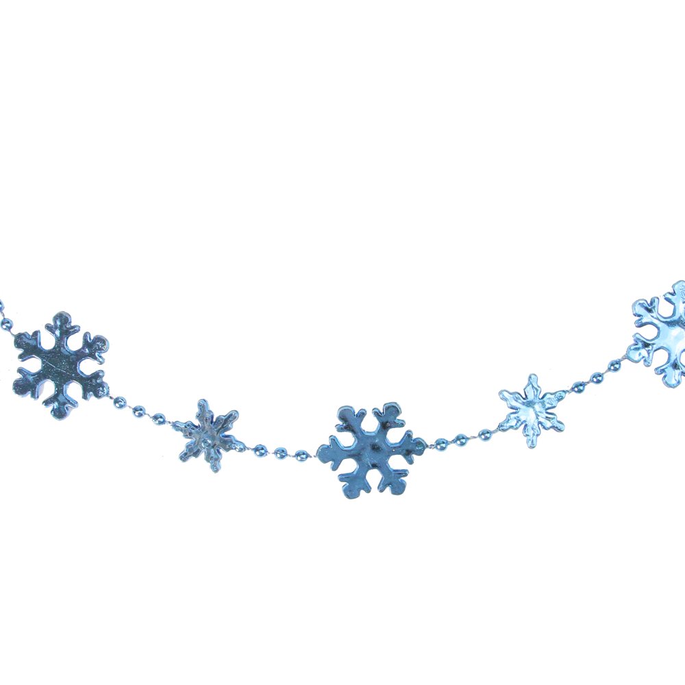 Northlight 8' Shiny Metallic Blue Snowflake Beaded Artificial Christmas