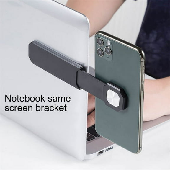 Adjustable Magnetic Laptop Stand, Laptop Phone Holder, Laptop Side Mount Clip, Computer Monitor Expansion Bracket, Slim Portable Foldable Smartphone Stand. Improve Office