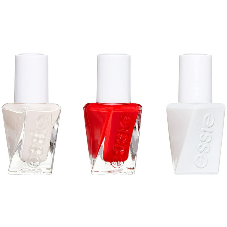 Essie gel couture new limited edition holiday 3 piece mini gift set,  featuring longwear nail color best sellers - pre-show jitters, rock the  runway, and gel couture top coat,, 1 kit