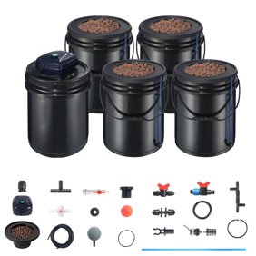 RDWC Hydroponic System Recirculating Deep Water Culture 4 Tanks 5 Gallons Each