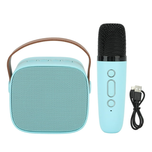 Vobor Mini Karaoke Machine with Wireless Microphone Portable Bluetooth Speaker for Kids Adults Blue