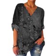 thumbnail image 3 of Camisa de oficina con cuello en V,Blusa de mujer con cuello en V y manga larga Blusa de otoño Cómoda blusa de otoño Diseño de clase mundial, 3 of 5