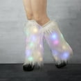 thumbnail image 6 of Warkul 1 Pair Women Autumn Winter LED Light Furry Leg Warmers- Imitation Fur, Boot Covers, Plush, Elastic Leg Socks, 6 of 7