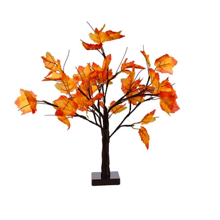 

1PC Halloween 24 LED Maple Leaf Tree Lamp Battery USB Dual-purpose Tree Lamp