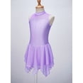 thumbnail image 3 of MSemis Kids Girls Sequins Figure Ice Skating Dress Gymnastics Leotard Ballet Dance Dress,Size 6-16 Lavender 8, 3 of 5