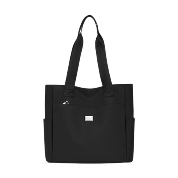 Bolso de mano para mujer, bolso de hombro, bolso de viaje, bolso de viaje, bolso portátil de tela Oxford, asa para viajes, trabajo al aire Negro