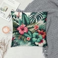 thumbnail image 2 of Leisuo  Throw Pillow Cover Summer Colorful Hawaiian Tropical Plants Hibiscus Flowers Cushion Case Home Office Sofa Hidden Zipper Pillowcase Lumbar Two Sides Printed, 2 of 5