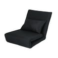 thumbnail image 3 of Relaxie Black Linen Flip Chair - Sleeper Dorm Bed Couch Lounger Sofa, 5-Position Adjustable, Convertible, 3 of 9